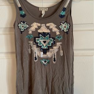 Sequins Aztec design tank top